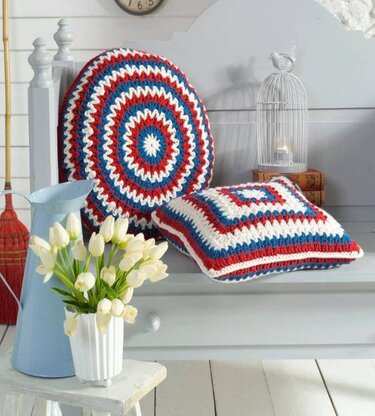 Kissen quadratisch und rund häkeln