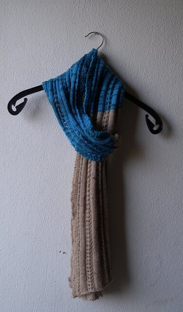 Knitting Pattern for ribbed scarf with eyelets "Caravansary"