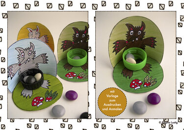 böser Wolf-Wurfspiel, Ausmalbogen und Anleitung, basteln für Kinder