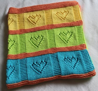 Strickanleitung Babydecke, Plaid, Krabbeldecke mit Lace-Herzen - Bild 17