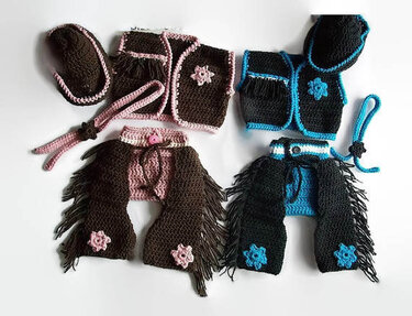 Cowboy Chaps and Cowgirl Crochet Pattern