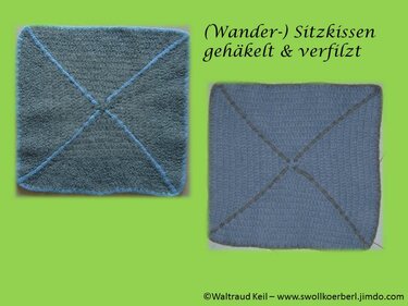 Häkelanleitung (Wander-)Sitzkissen - waschmaschinen-gefilzt - Bild 2