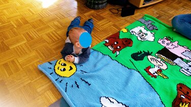 Blanket / Binky farm animals - Crochet