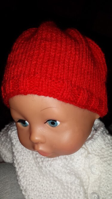 Anleitung Puppen-Mützchen 33 cm Kopfumfang - Stricken