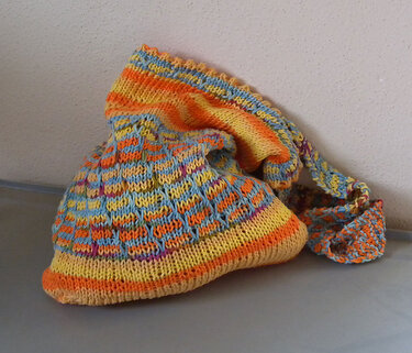 Market bag knitting pattern "Caribbean Dreams", mosaic colorwork