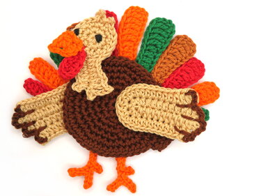 Turkey Thanksgiving crochet Applique Pattern