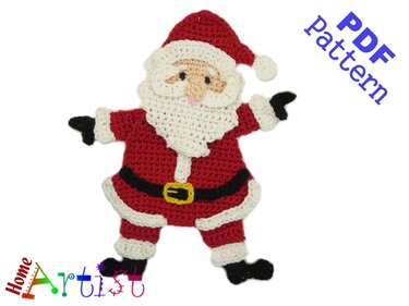 Santa Claus Crochet Applique Pattern