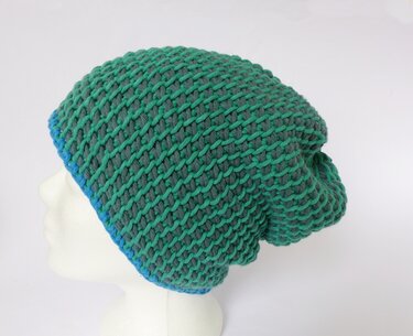 Häkelanleitung, Tunesische Häkelmütze in 3 Farben