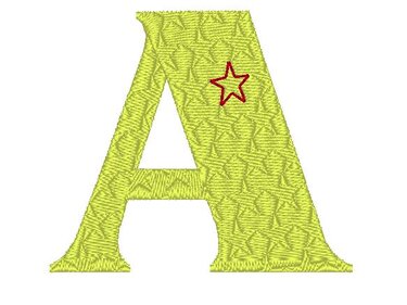Stickdatei Buchstaben Stern - Alphabet 3 und 5cm - Sticken