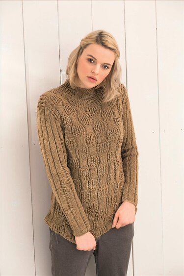 Gestrickter Pulli mit Smokmuster aus Kaschmir-Seidengarn - Bild 2