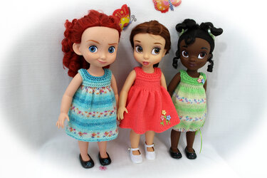 Knitting Pattern for Cute Sundresses for Disney Animators' dolls (16")