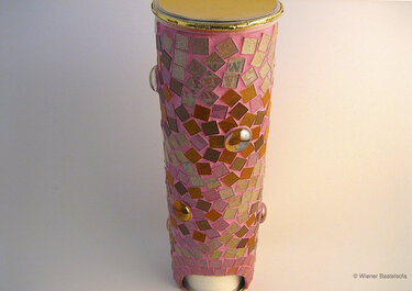 Watte-Utensilo „1001 Nacht“, Upcycling aus Chips Dose mit Mosaik - Basteln