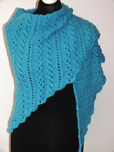 Strickanleitung Dreieckstuch Zopfoptik ohne Zopfen Jisamola - Bild 5
