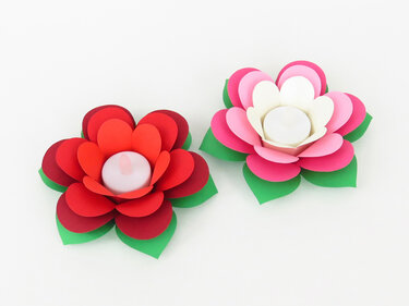 Teelichthalter – Rose – Bastelvorlagen mit Anleitung - Basteln