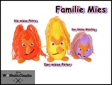Häkelanleitung - Familie Mies - 3er Sparset