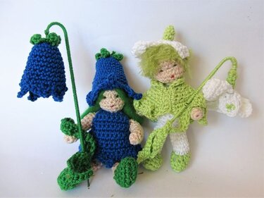 Häkelanleitung Blumenkinder: Schneeglöckchen, Glockenblume