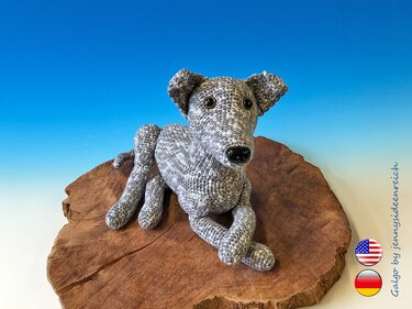 Crochet Pattern Galgo, crochet a laid dog, amigurumi greyhound by jennysideenreich