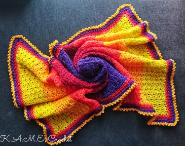 Pattern Tropical Sunset Baby Blanket - Crochet