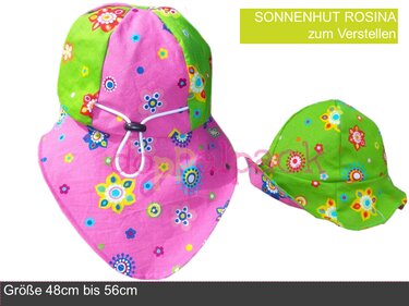 Nähanleitung Sonnenhut zum Verstellen mit Nackenschutz
