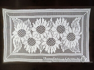 Tischläufer "Sonnenblumen" - Sommerkollektion - Häkeln