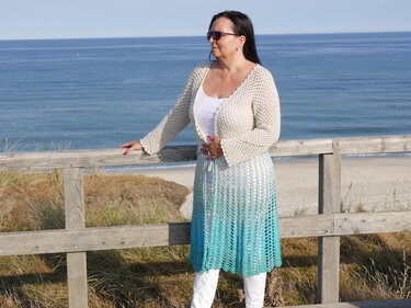 Häkelanleitung Jacke/Mantel Sylt mit Farbverlaufsgarn