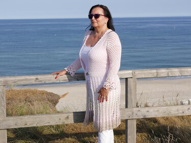 Häkelanleitung Jacke/Mantel Sylt mit Farbverlaufsgarn