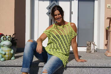 Häkelshirt TWIST (Gr. S/M, L/XL) - Häkeln