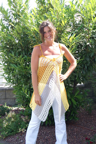 Top Summer Sun, Oversize, Universalgröße (für alle Größen leicht anzupassen) - Häkeln