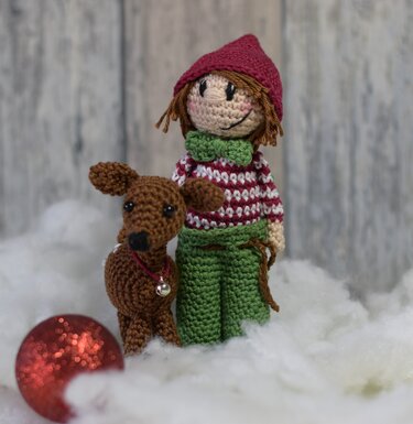 Olaf der Weihnachtswichtel mit Reh - Häkeln