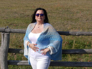 Häkelanleitung Seelenwärmer/Kimonojacke aus Farbverlaufsgarn