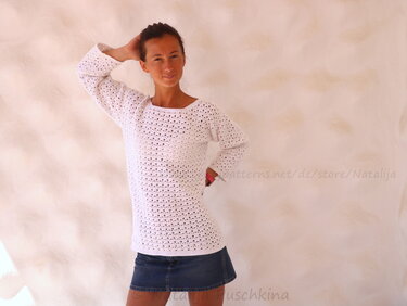 Sommer Pullover - Häkelanleitung für Größe 32-46 - Bild 10