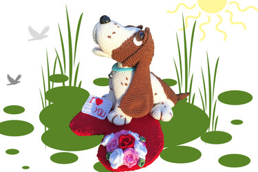 Bruno - Valentine´s day dog Pattern - Crochet