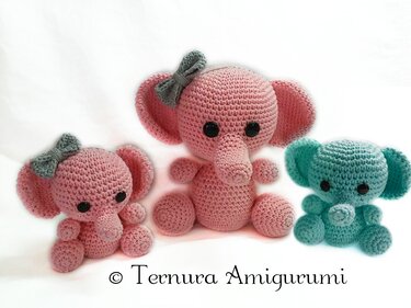 mother and baby elephant !! 2 PDF patterns ternura amigurumi english- deutsch- dutch - Crochet