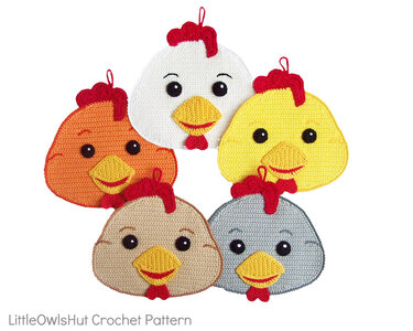 143 Crochet Pattern - Young rooster Potholder or decor  - Amigurumi PDF file by Zabelina CP