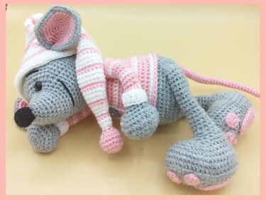 Häkelanleitung / Amigurumi / Gute Nacht Mäuschen