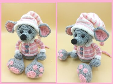 Häkelanleitung / Amigurumi / Gute Nacht Mäuschen - Häkeln