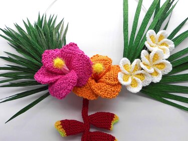 Häkel-Türkranz oder Wand-Deko Tropical Garden - Häkeln