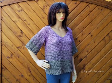 Häkelanleitung Pulli "Tessa" mit V-Ausschnitt