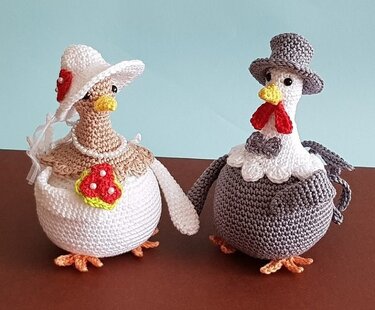 Häkelanleitung Hühner Brautpaar