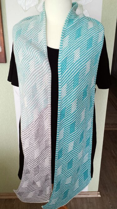 "Abgehoben 1.0" - Schal / Tuch gestrickt mit Hebemaschenmuster - Stricken