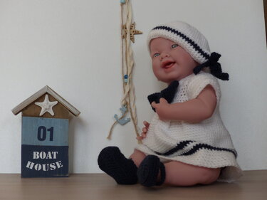 Matrosenkleid Mary – vielseitig für Puppen von 30 bis 48 cm - Häkeln