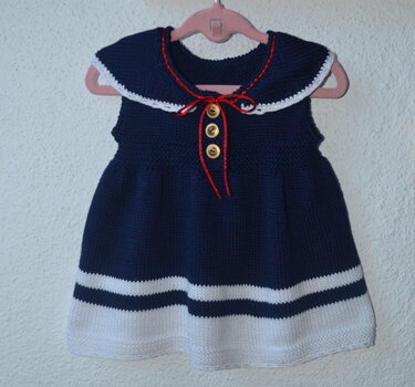 Strickanleitung * Baby Marine Kleid in 3 Größen 0 - 18 Mon. *