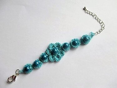 Häkelanleitung Armband mit Perlen