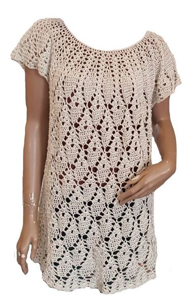 Häkelanleitung Shirt, Tunika Kleid Olivia Größe 32 bis 56