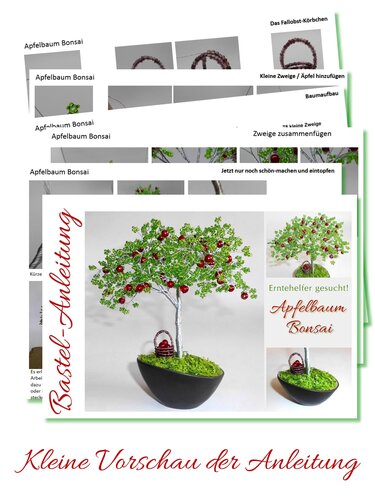 Apple tree bonsai from beads and wire - and love - Crafts