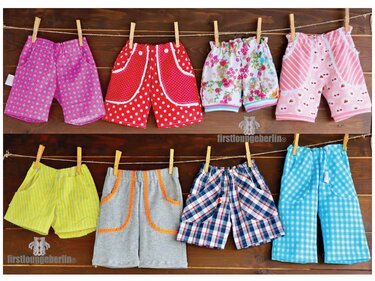 SHORTY Shorts Unisex Kinderhose Sommerhose Hose in 9 Größen 50/56 bis 146/152 Nähen & Schnittmuster - firstloungeberlin