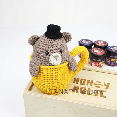 HÄKELANLEITUNG“Rassel Bär in der Tasse” - Häkeln