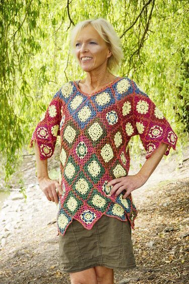 Häkelanleitung Pullover, Tunika "Tutti Paletti" , leicht an alle Größen anpassbar