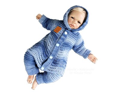 Spar-Set 2 in 1: Hose & Jacke "Lagune" (Gr. 50-128/116) - Häkeln