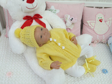 Strickanleitung Babygarnitur Gr. 50 Dieter 3-teilig